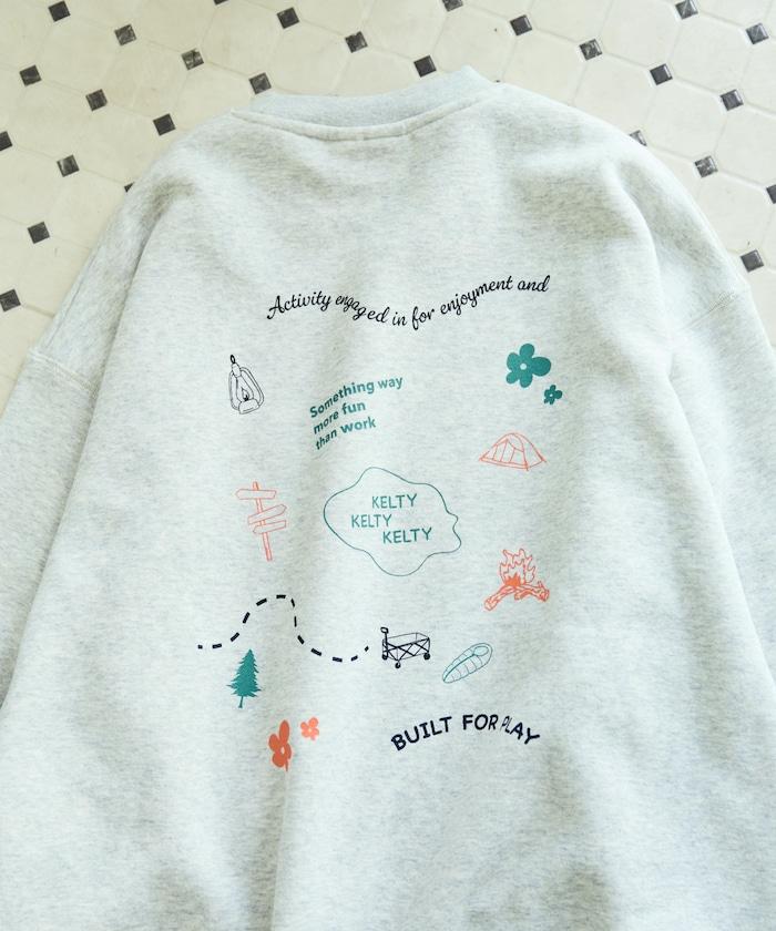 特別款加絨分散印花衛衣套頭衫