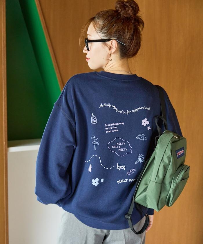 特別款加絨分散印花衛衣套頭衫