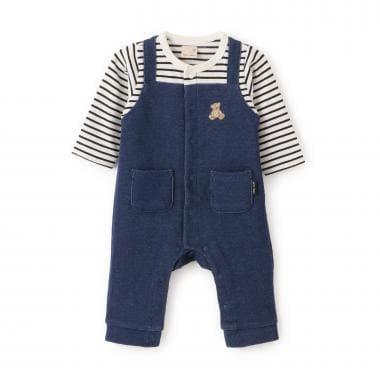 小熊刺繡揹帶褲連體衣