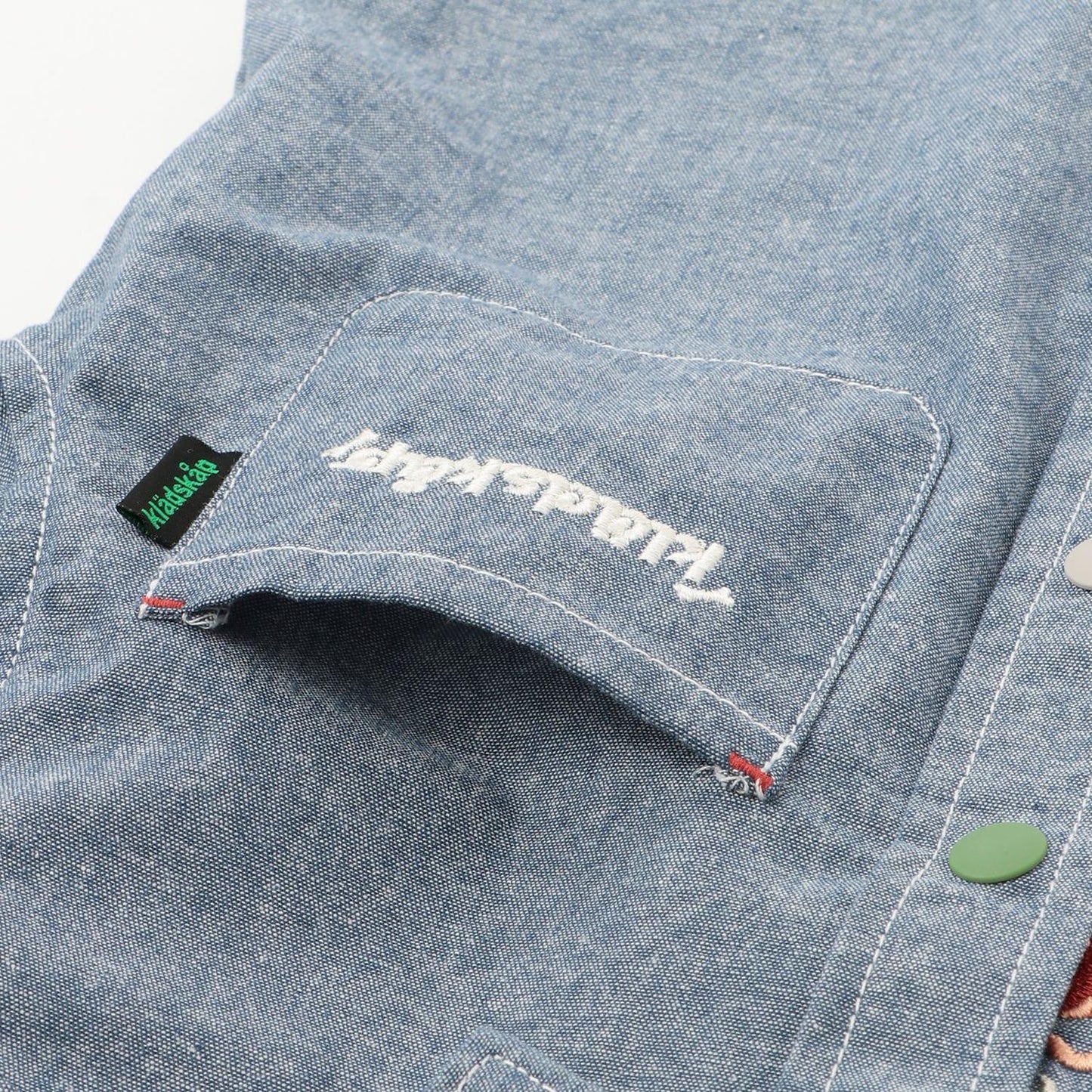 恐龍探頭刺繡長袖襯衫