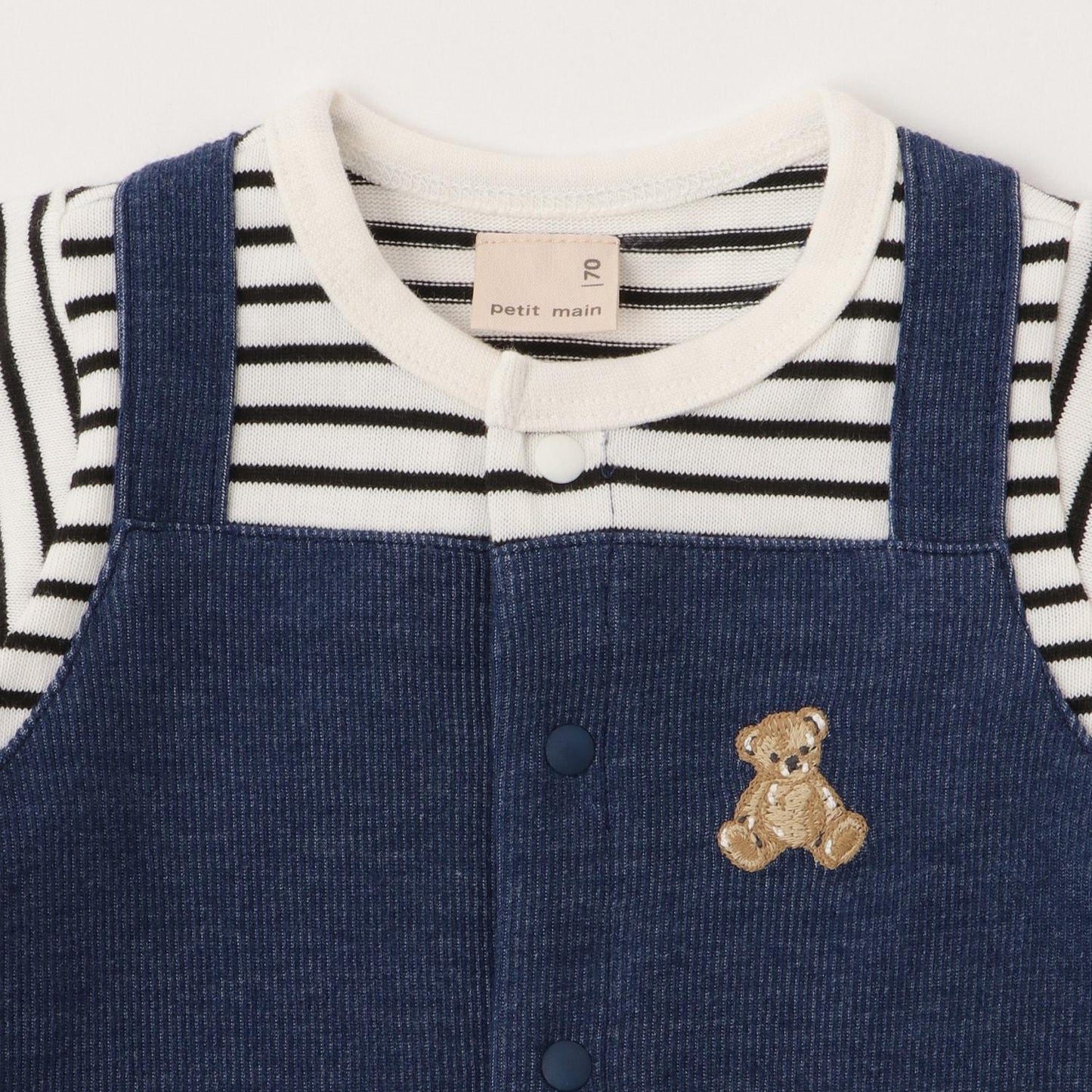 小熊刺繡揹帶褲連體衣