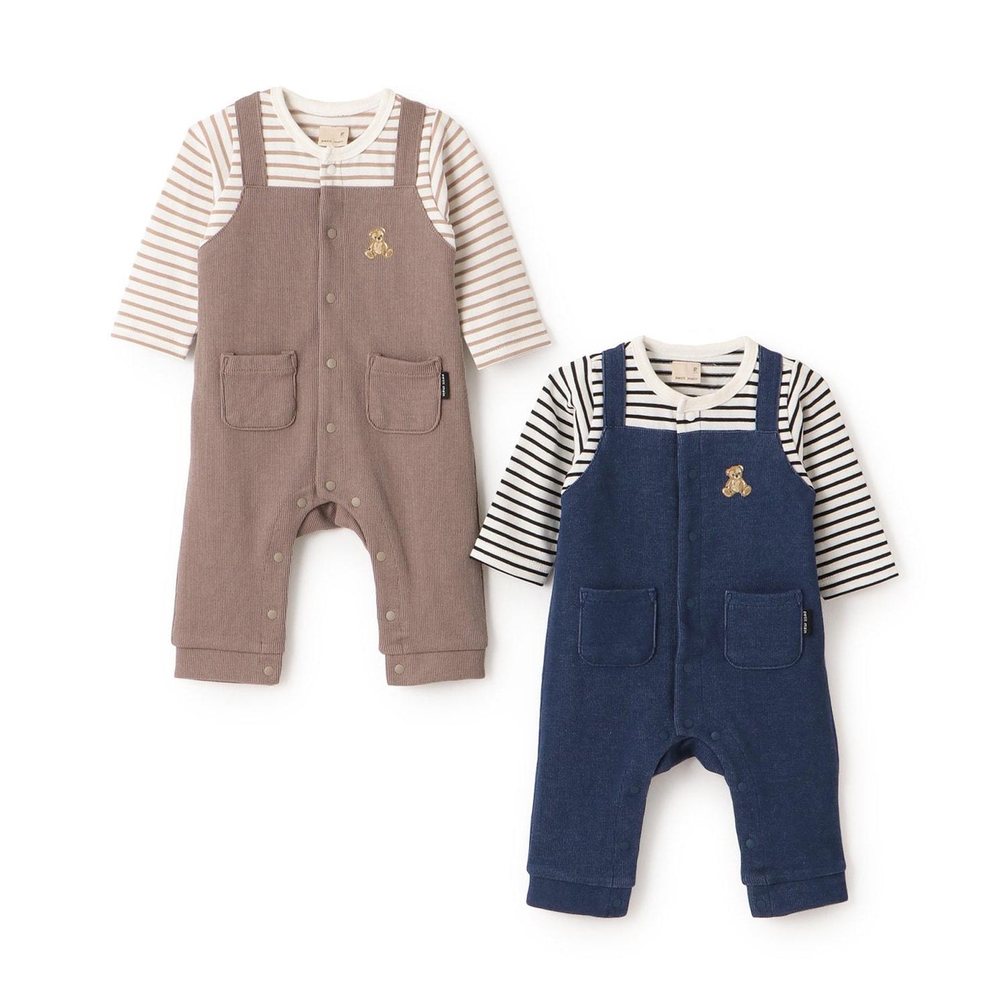 小熊刺繡揹帶褲連體衣