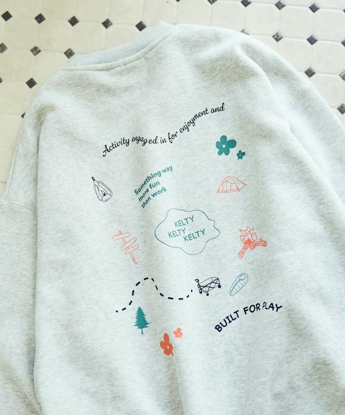 特別款加絨分散印花衛衣套頭衫