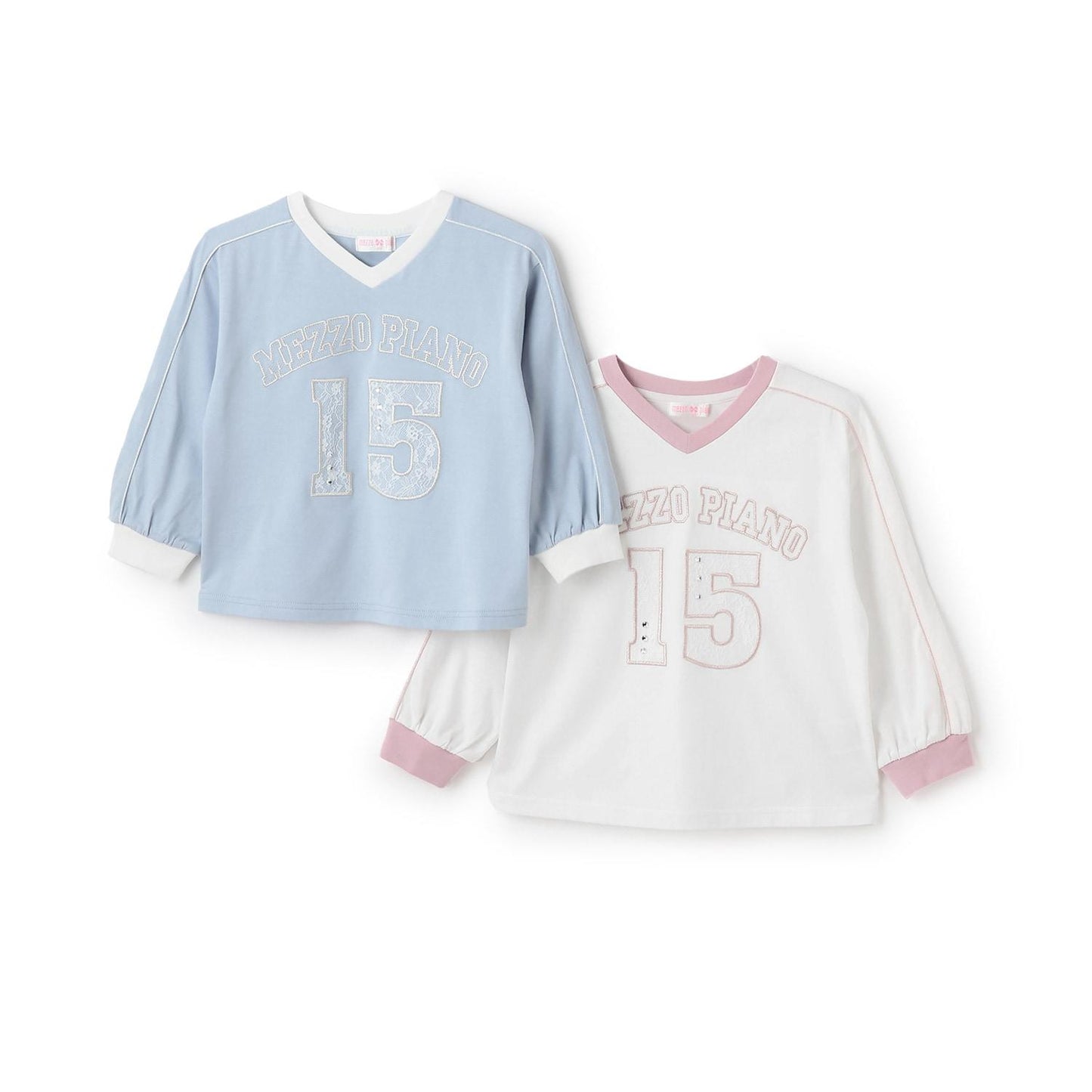 蕾絲數字印花長袖T恤