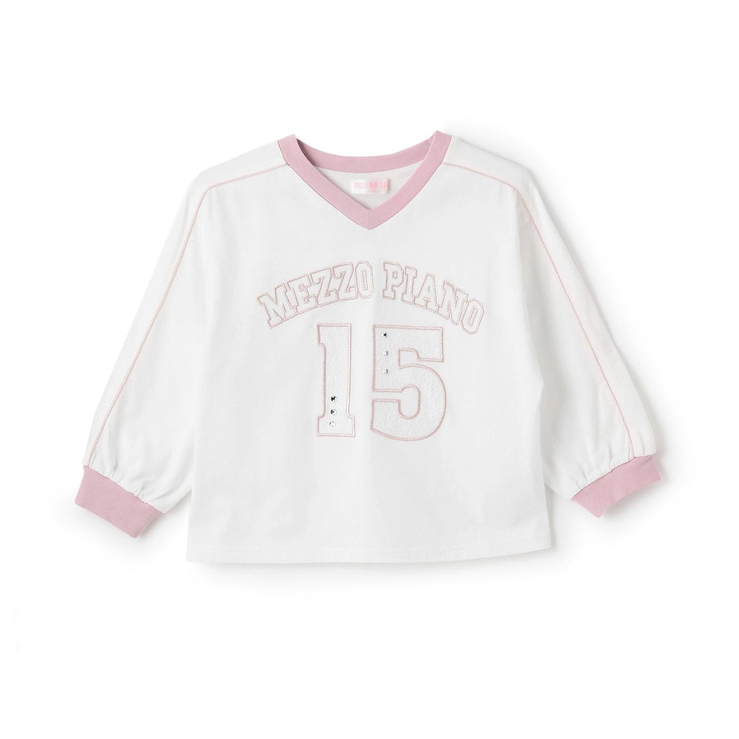 蕾絲數字印花長袖T恤