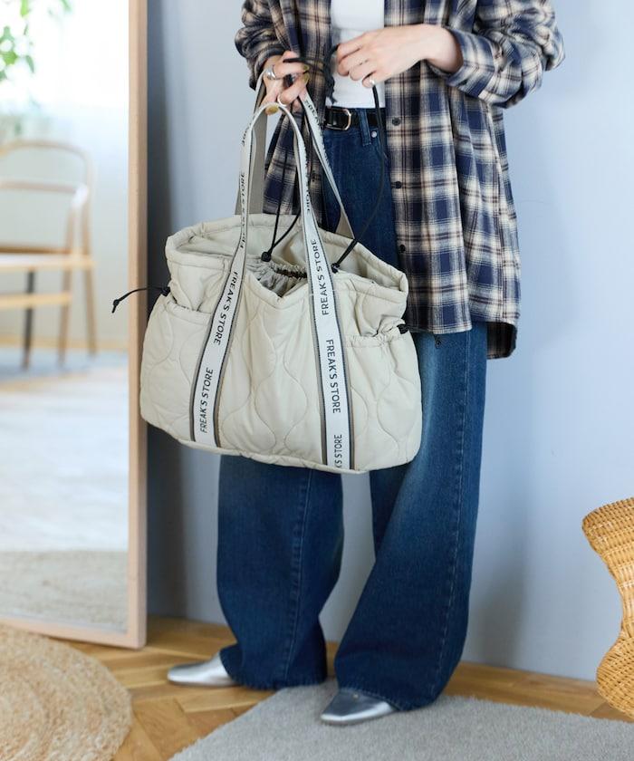 FREAK'S STORE 拼接絎縫抽繩媽咪包