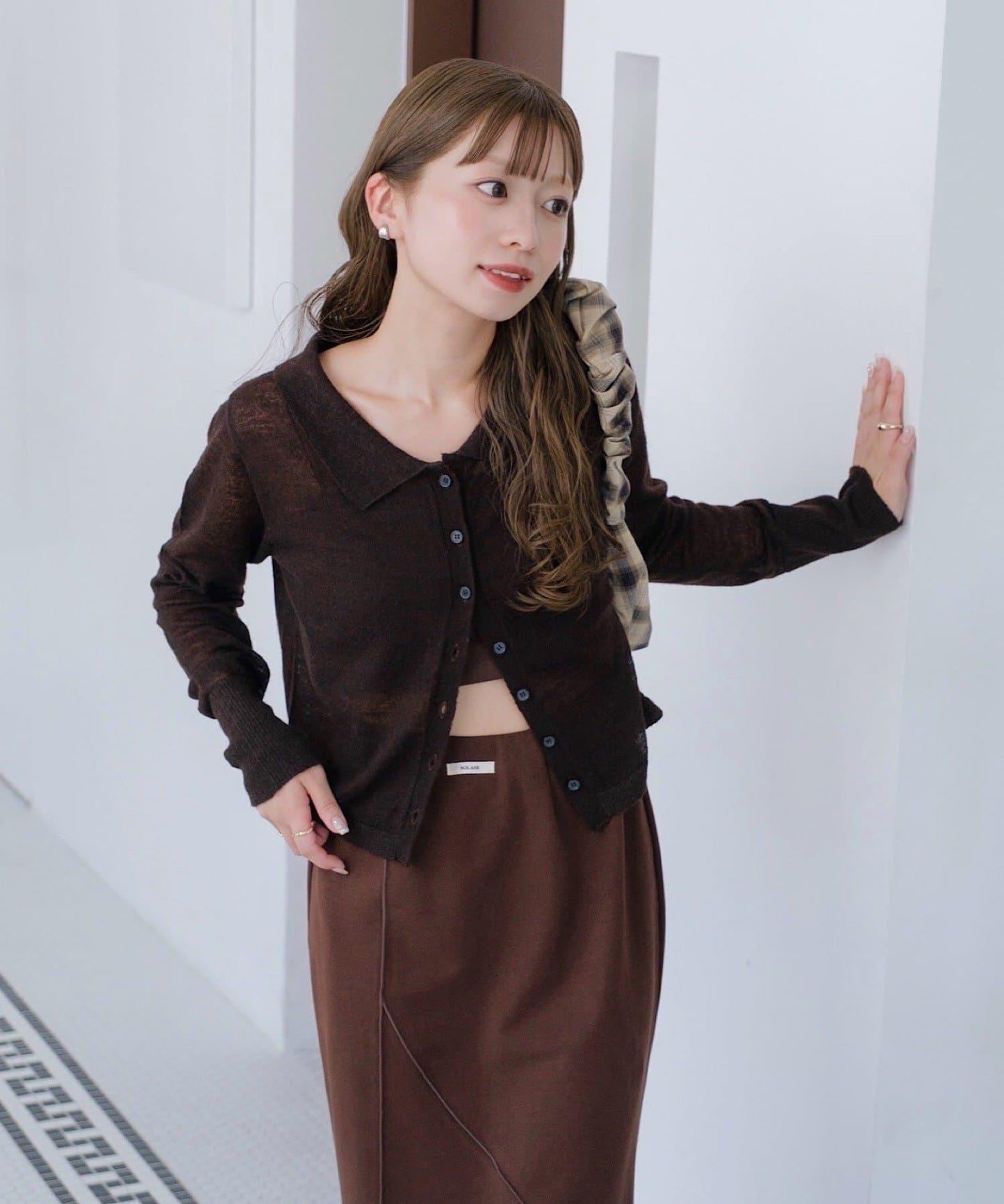 馬海毛針織背心套裝