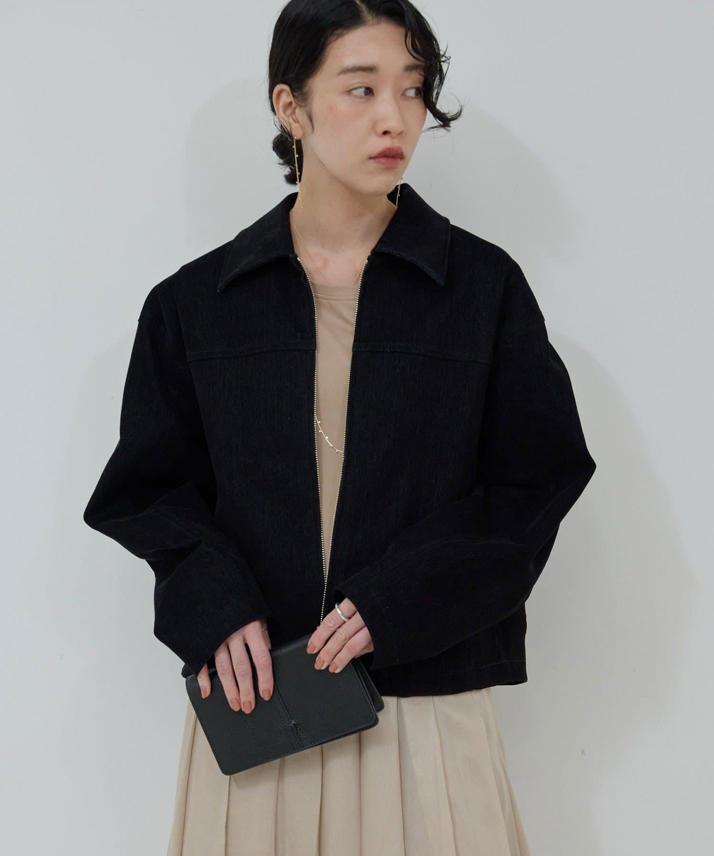 植絨牛仔拉鍊夾克