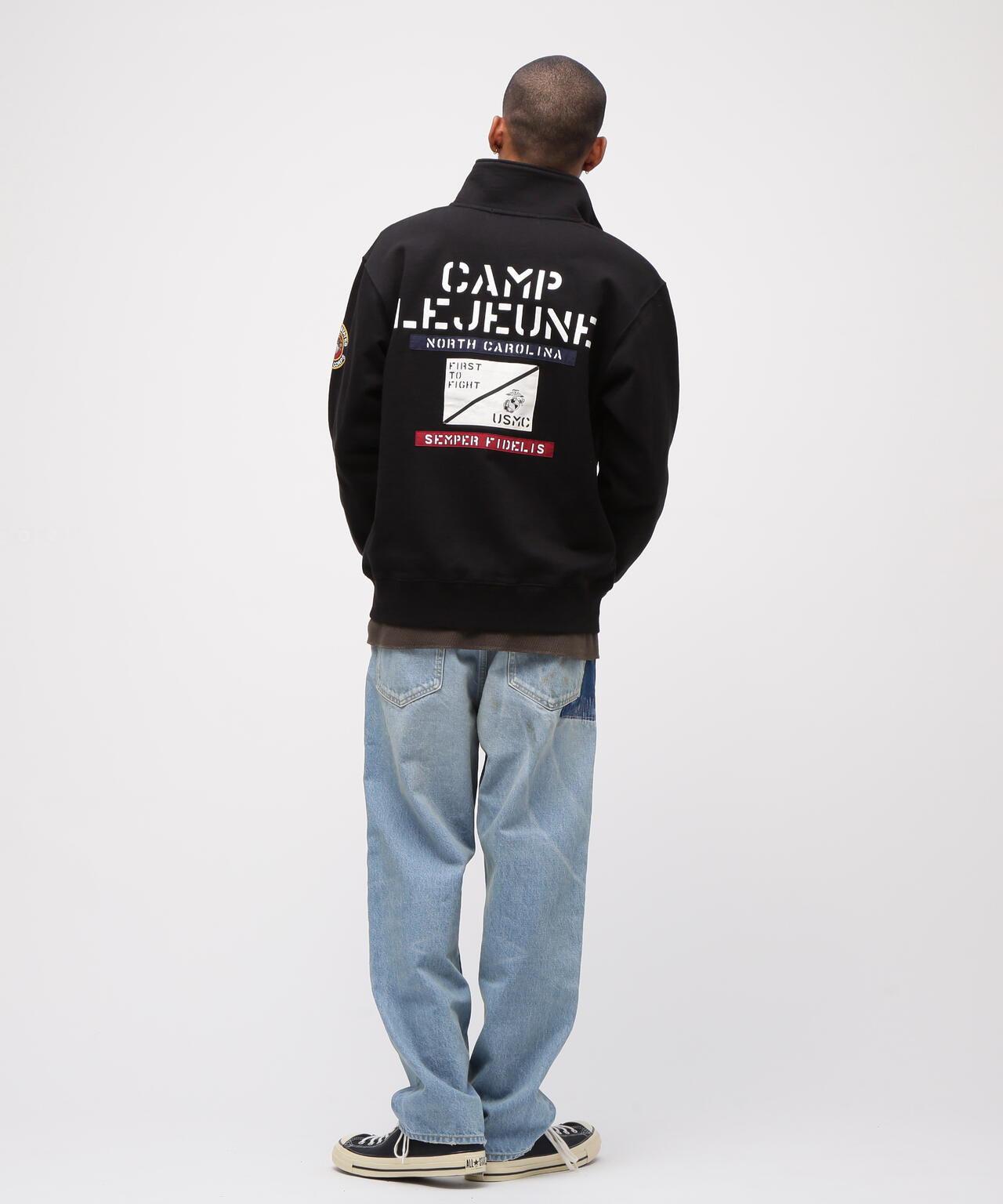 《直営店限定》CAMP LEJEUNE拼接貼布立領拉鍊衛衣