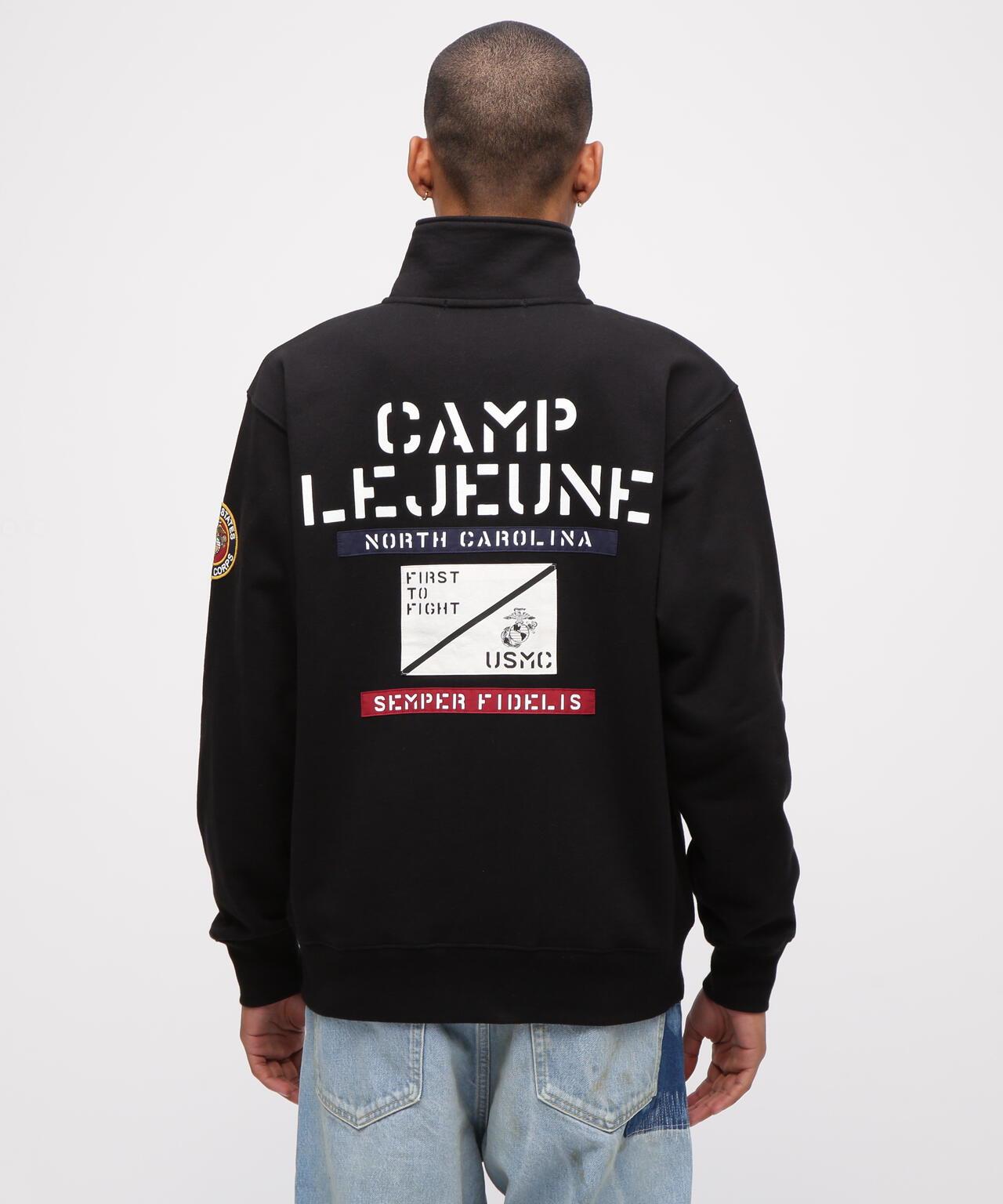 《直営店限定》CAMP LEJEUNE拼接貼布立領拉鍊衛衣