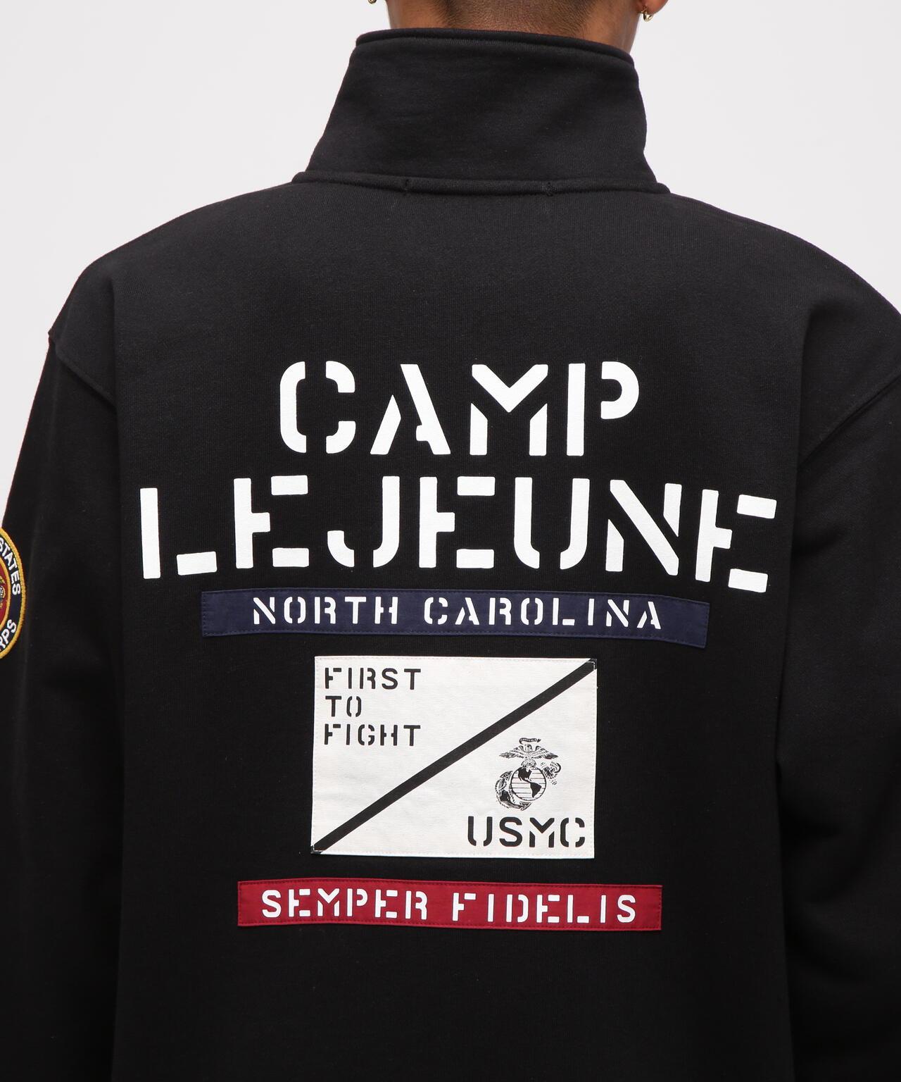 《直営店限定》CAMP LEJEUNE拼接貼布立領拉鍊衛衣