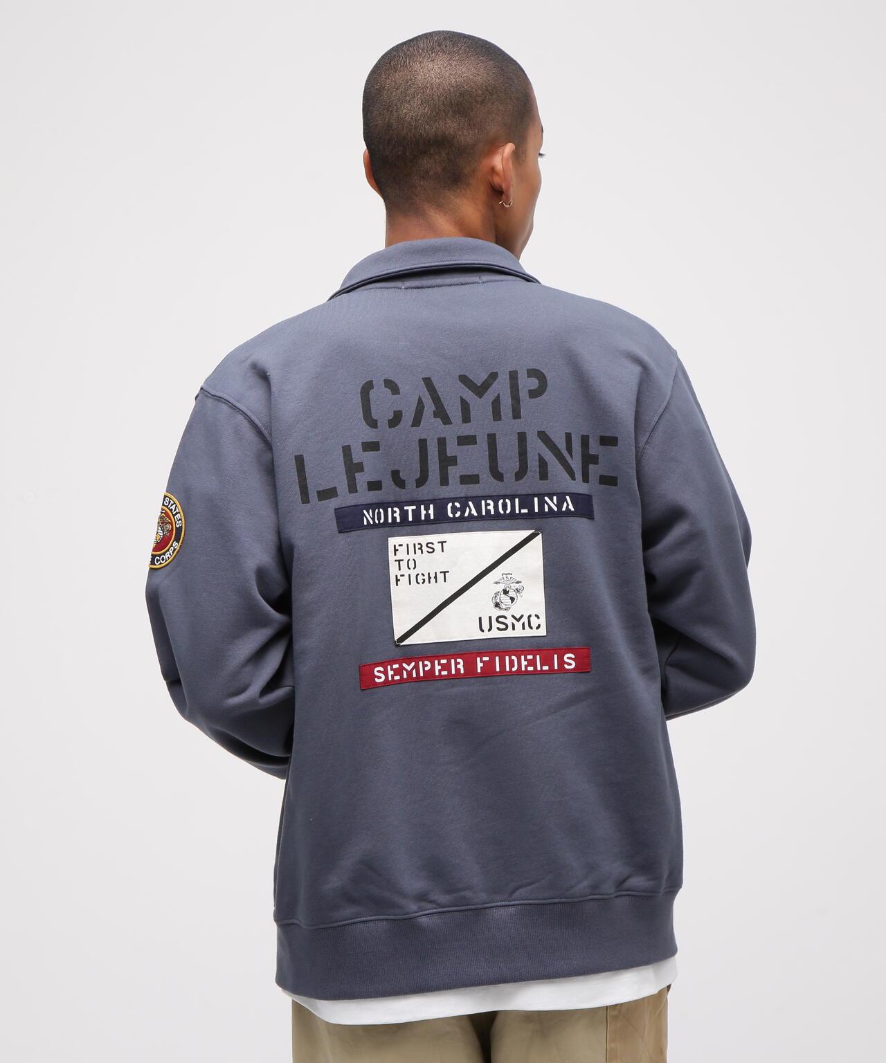 《直営店限定》CAMP LEJEUNE拼接貼布立領拉鍊衛衣