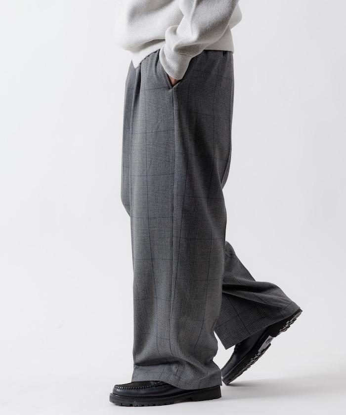 寬鬆直筒一褶西裝長褲