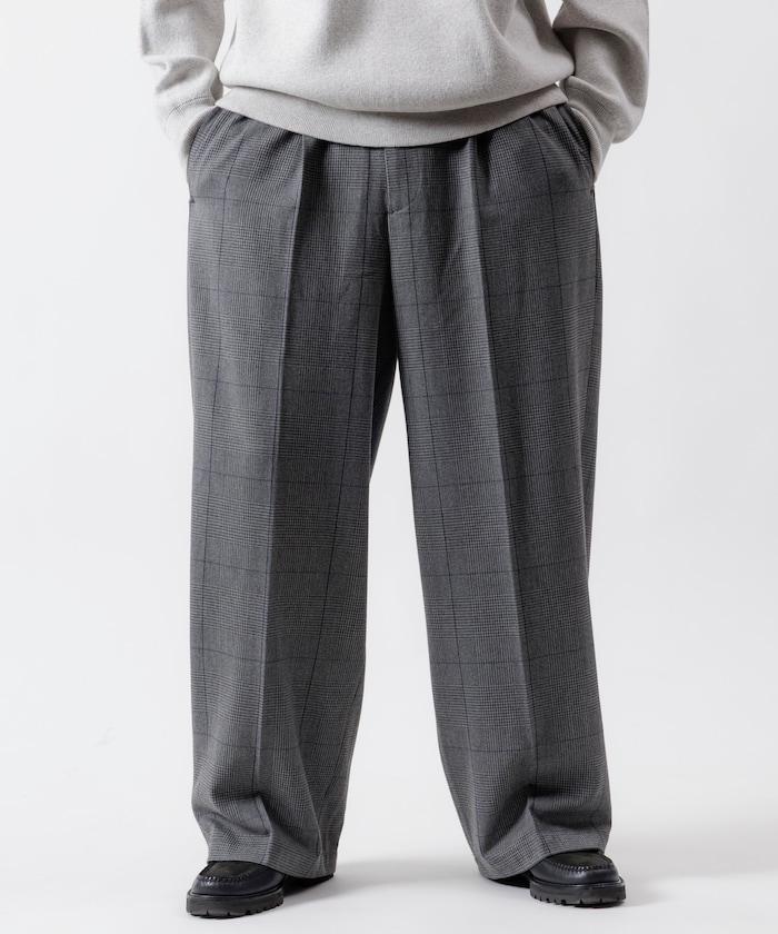 寬鬆直筒一褶西裝長褲