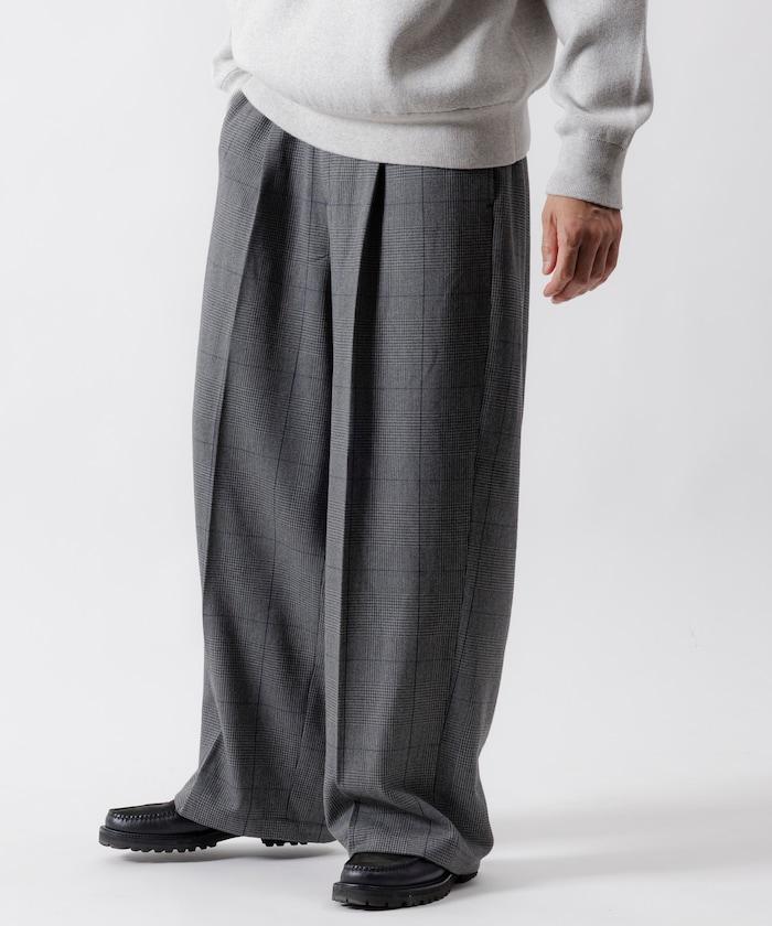 寬鬆直筒一褶西裝長褲