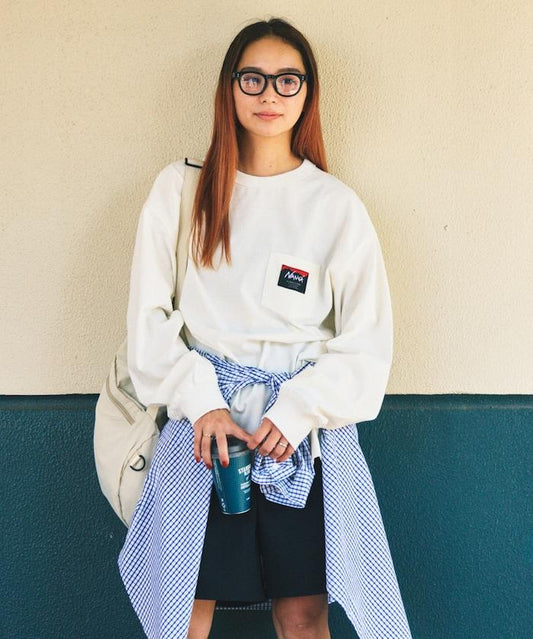 ECO HYBRID LOGO長袖T恤 環保混紡寬鬆口袋長袖T恤