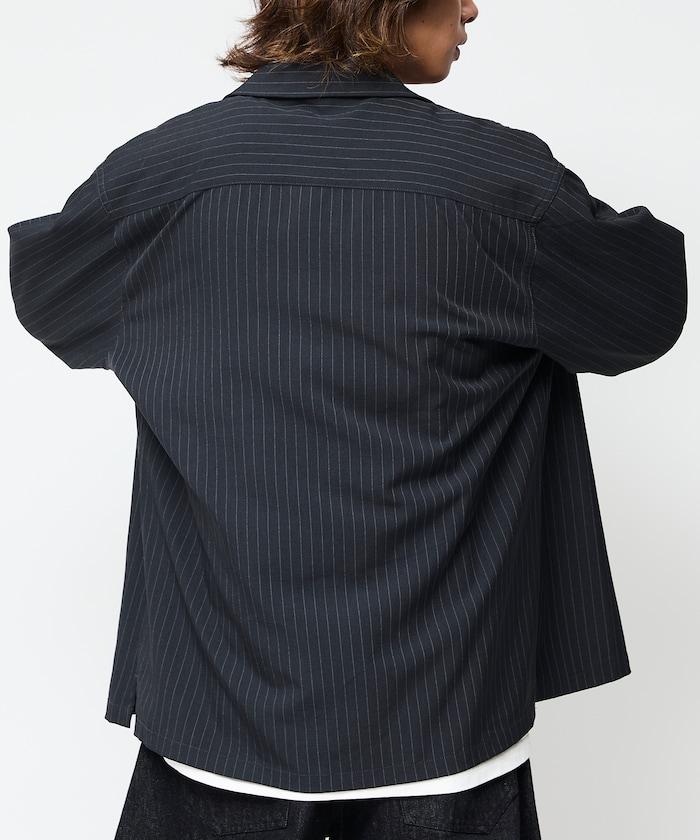 寬鬆版長袖工裝襯衫夾克