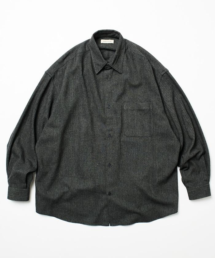 寬鬆版型羊毛感常規領襯衫