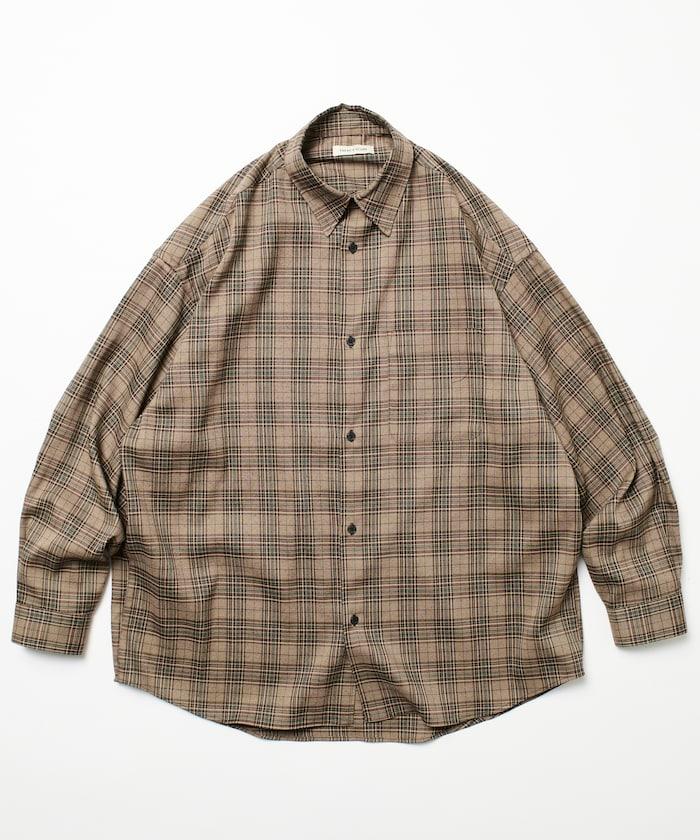 寬鬆版型羊毛感常規領襯衫