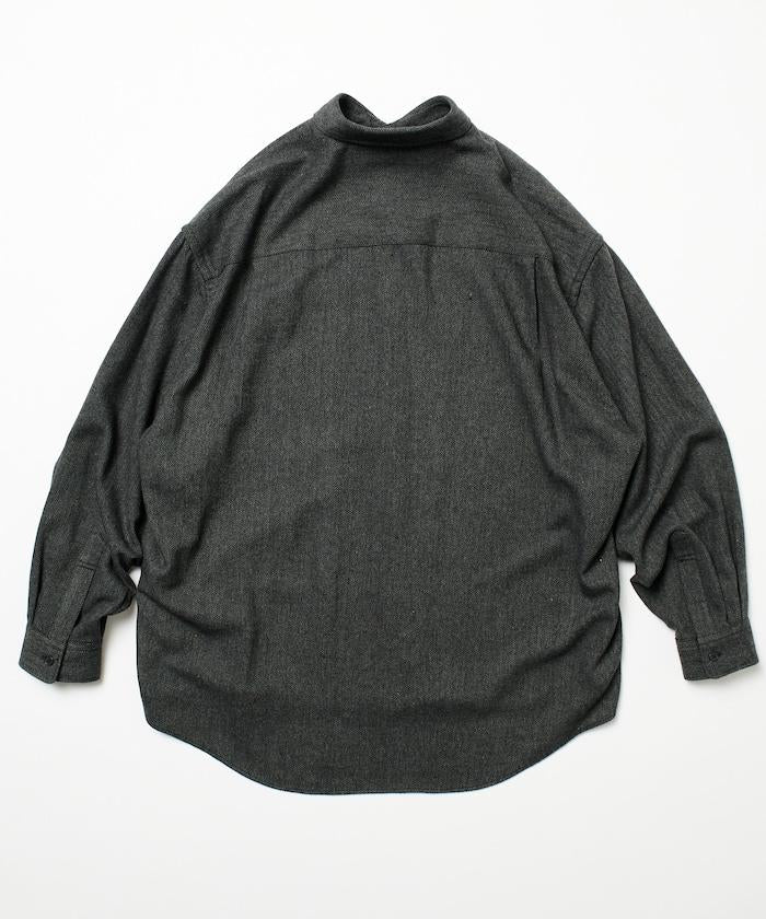 寬鬆版型羊毛感常規領襯衫