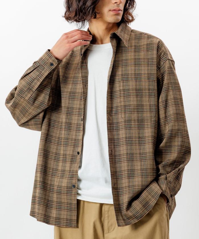 寬鬆版型羊毛感常規領襯衫