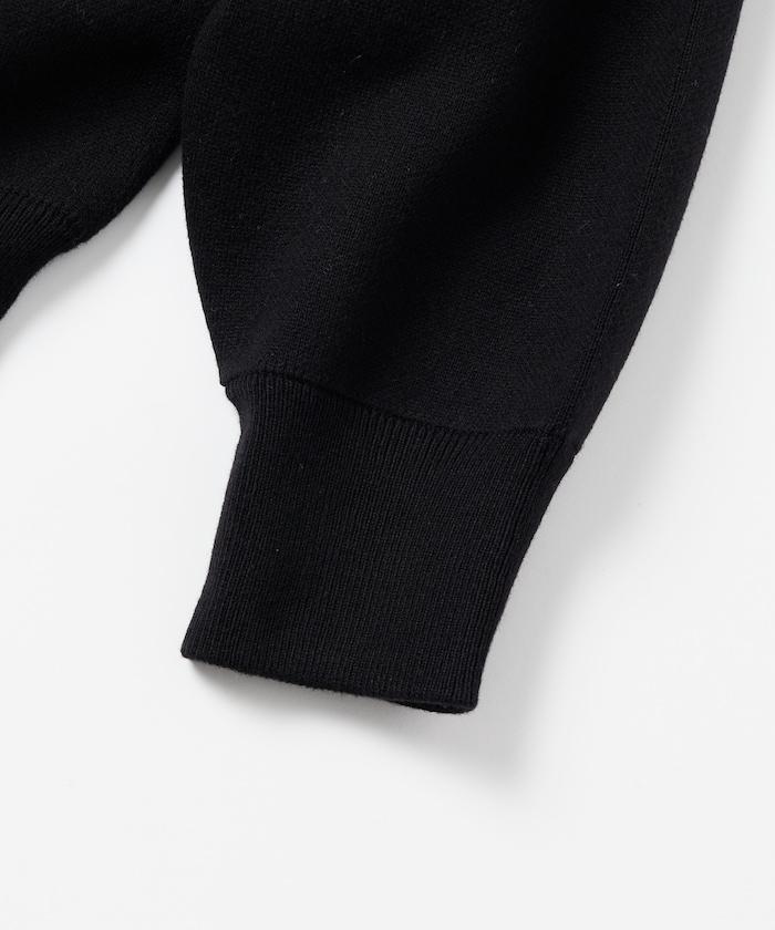 寬鬆版型 休閒風針織衛衣風圓領按扣開衫