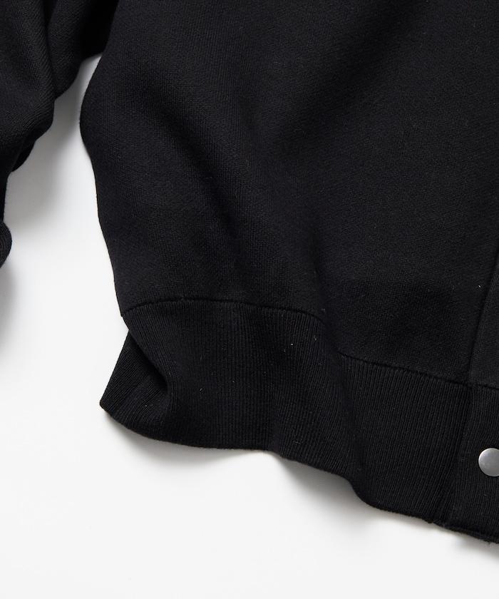 寬鬆版型 休閒風針織衛衣風圓領按扣開衫