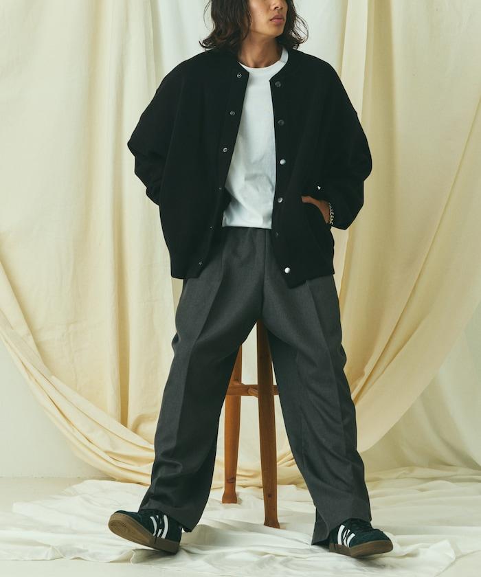 寬鬆版型 休閒風針織衛衣風圓領按扣開衫