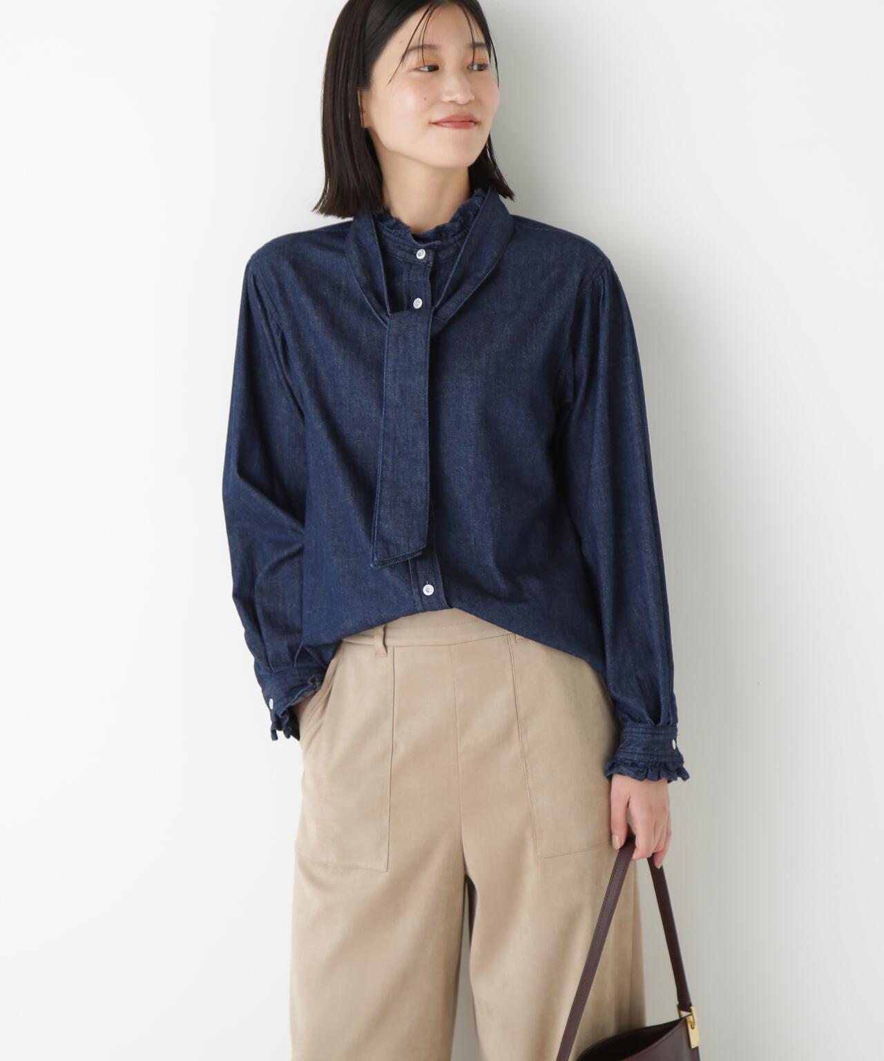 【Healthy Denim聯名】牛仔蝴蝶結領襯衫