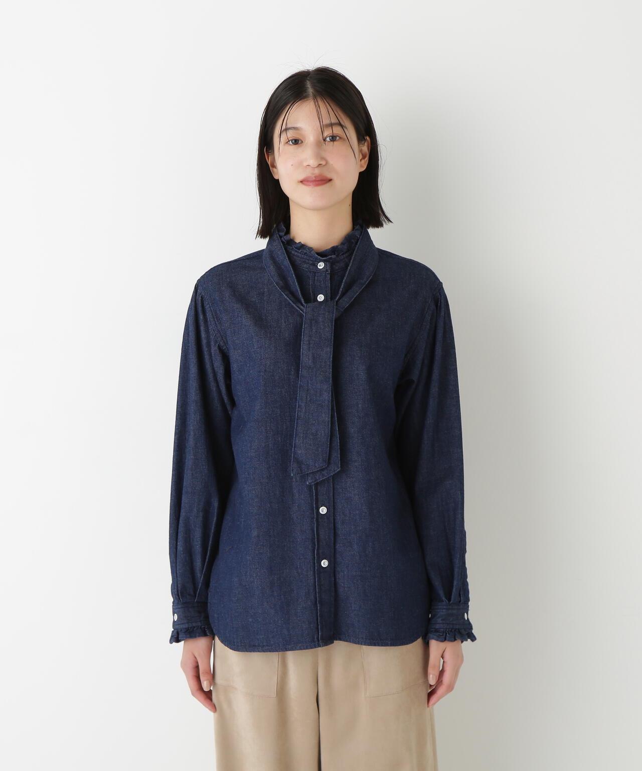 【Healthy Denim聯名】牛仔蝴蝶結領襯衫