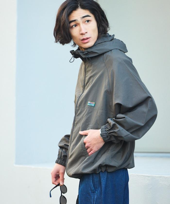 寬鬆版型尼龍連帽夾克 / 拉鍊短外套