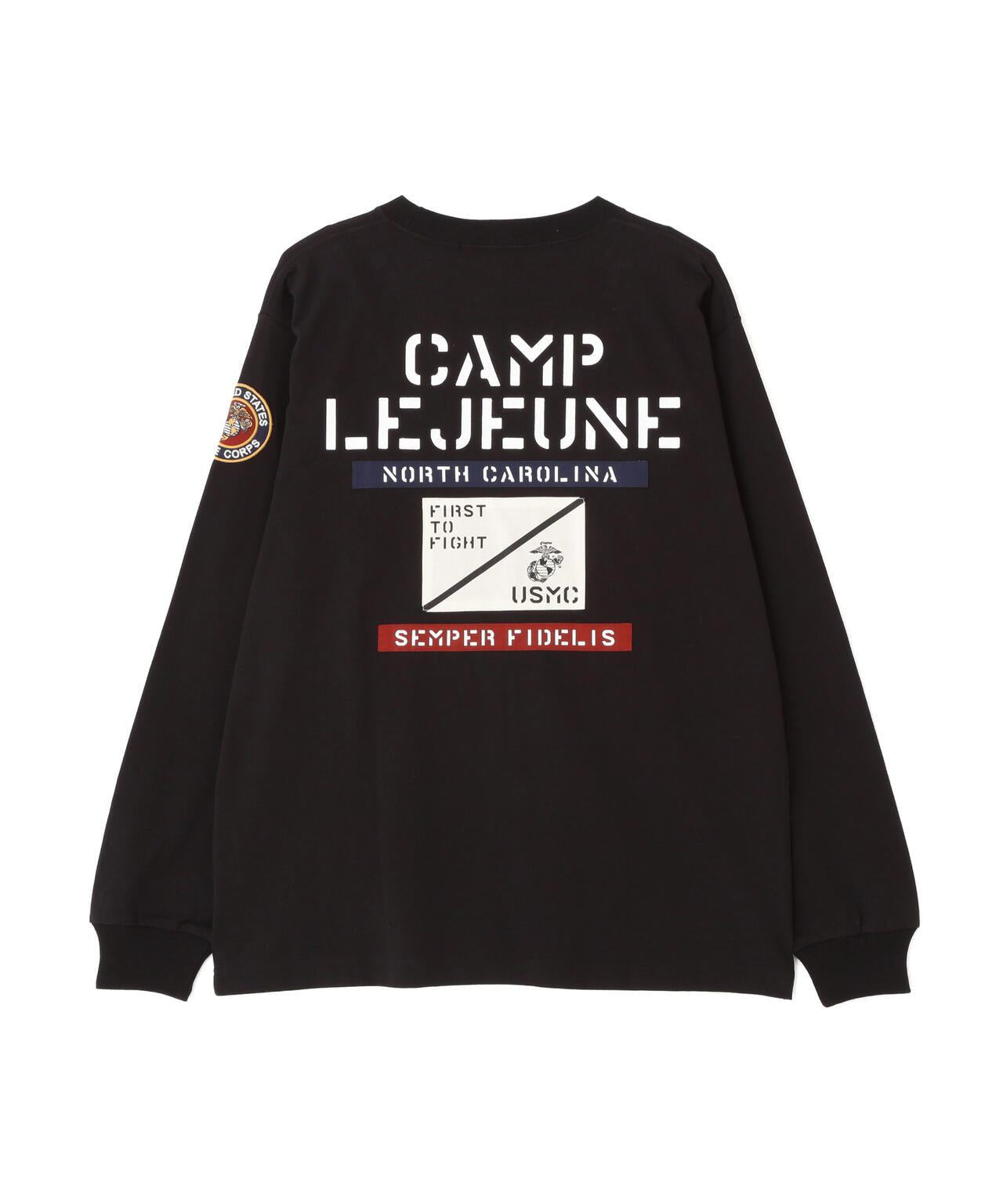 CAMP LEJEUNE拼接長袖T恤