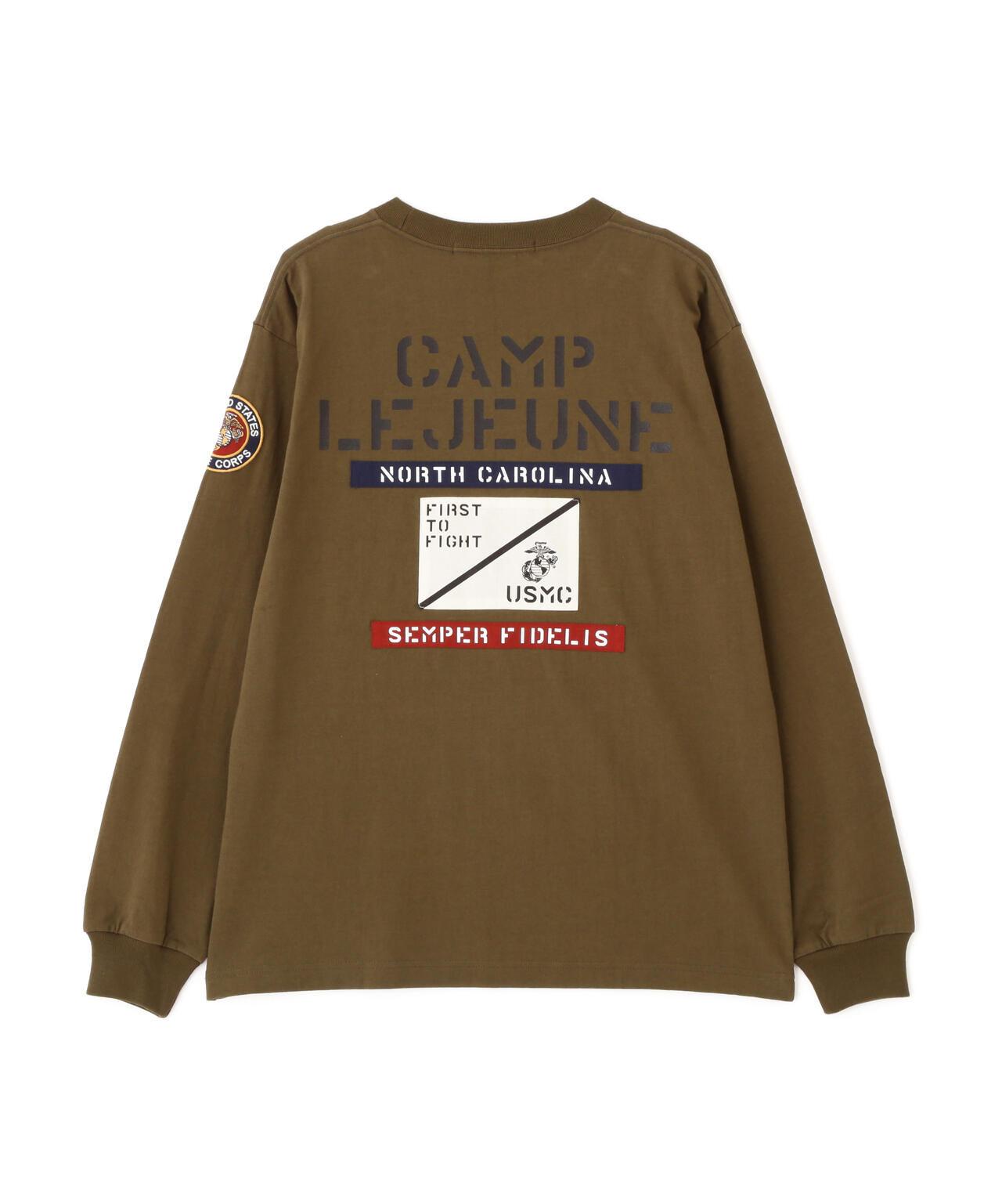 CAMP LEJEUNE拼接長袖T恤