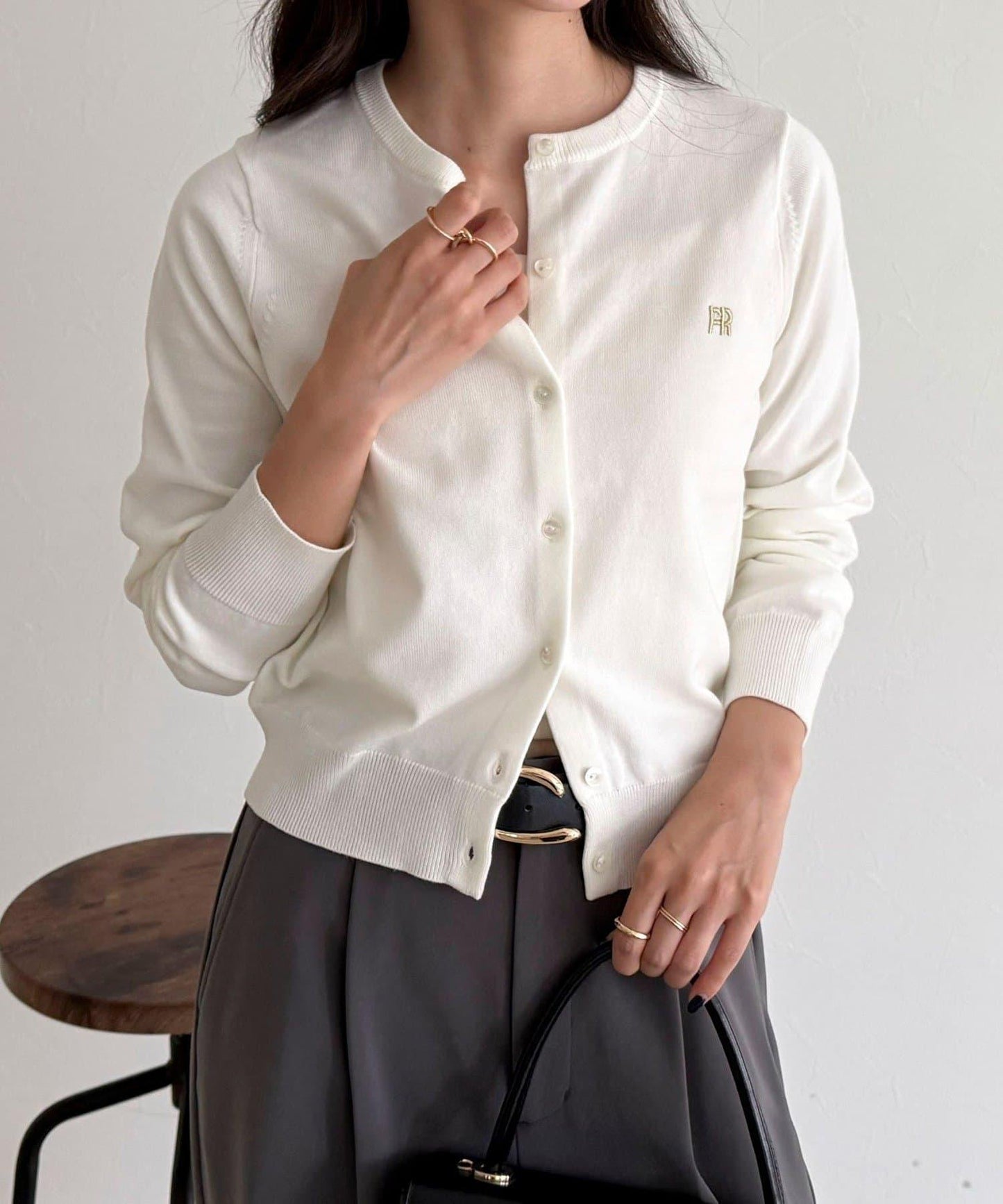 FR刺繡基礎款開衫