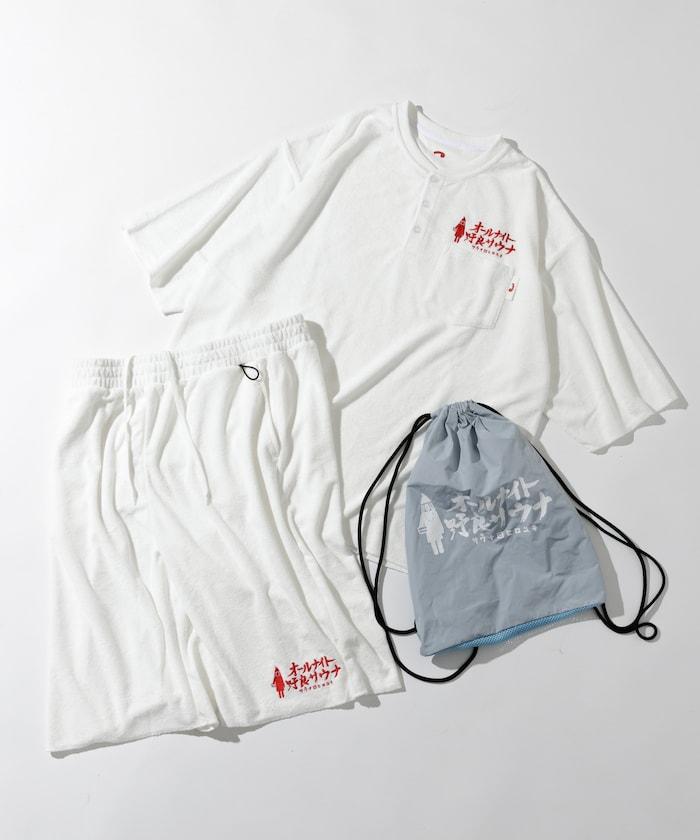 聯名 KANNAIGI × サウナ田ヒロユキ 毛圈布館內服套裝 含束口揹包