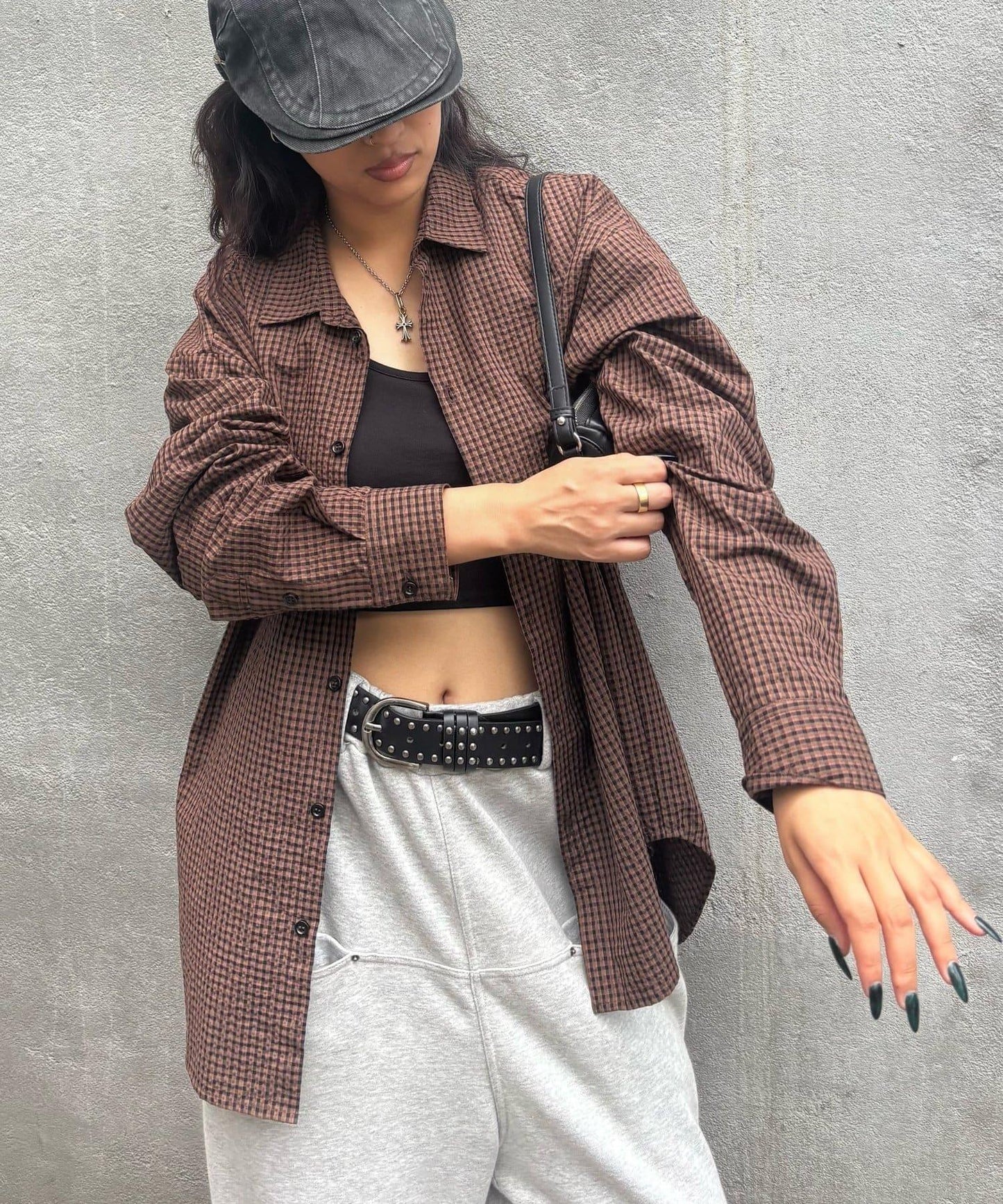 格紋寬鬆襯衫