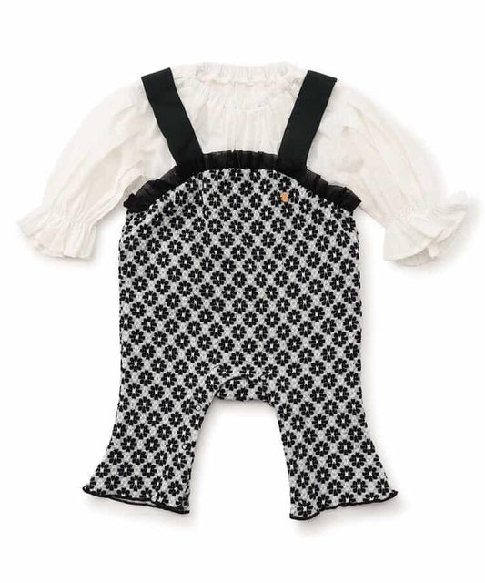 提花假兩件連體衣