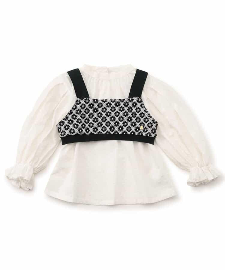 【リンク】提花吊帶背心兩件套長袖T恤