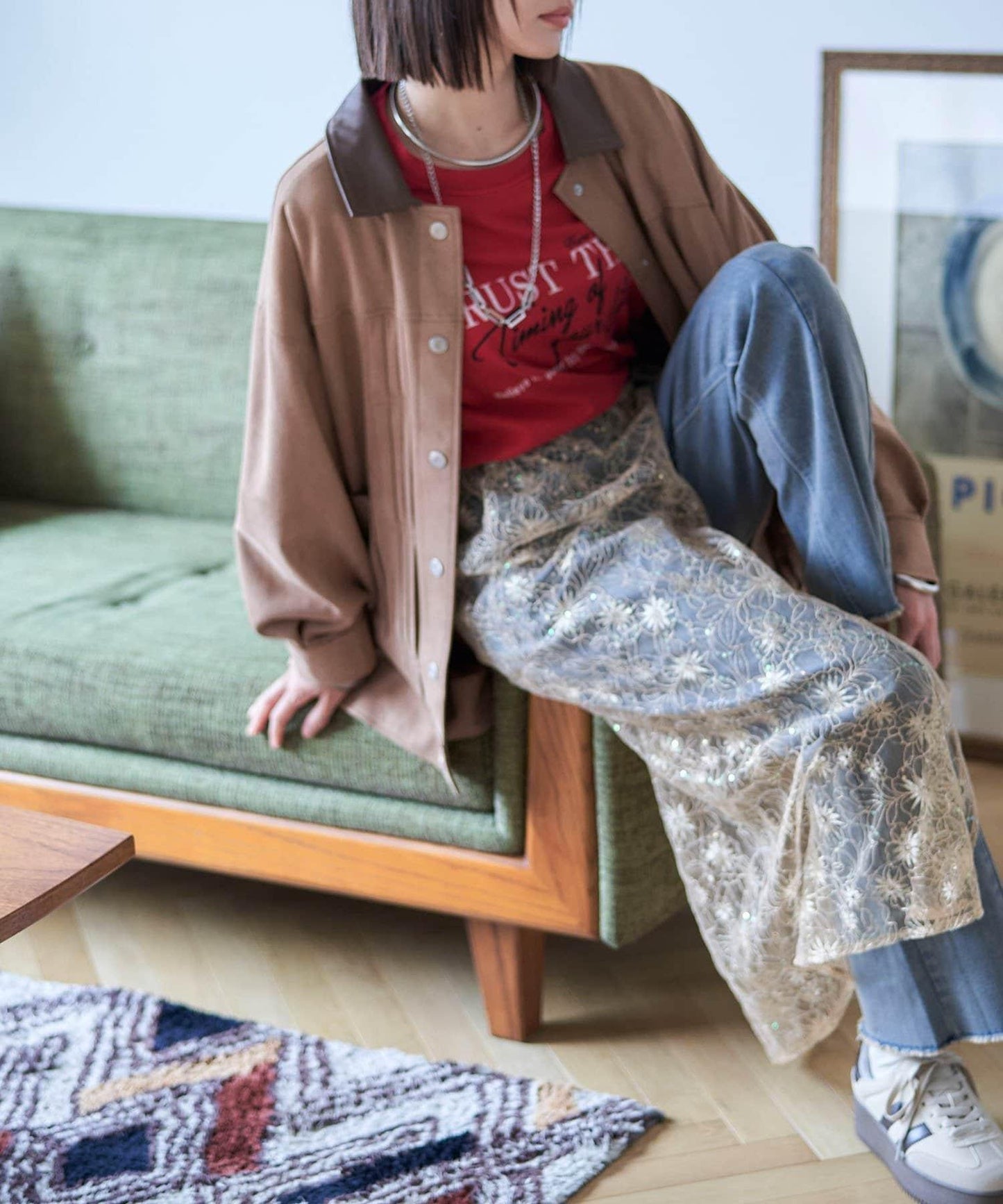 【nane】水洗工藝字母印花T恤