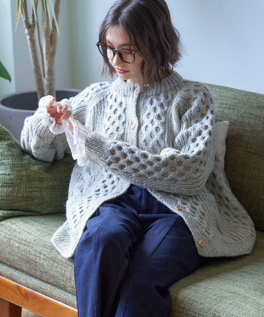 【nane】尼泊爾手工編織羊毛麻花針織開衫