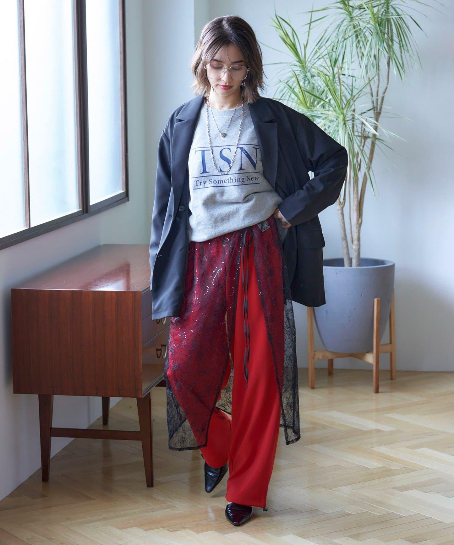 【nane】復古做舊衛衣套頭衫