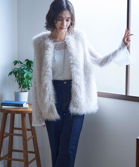 【nane】亮片毛絨馬甲