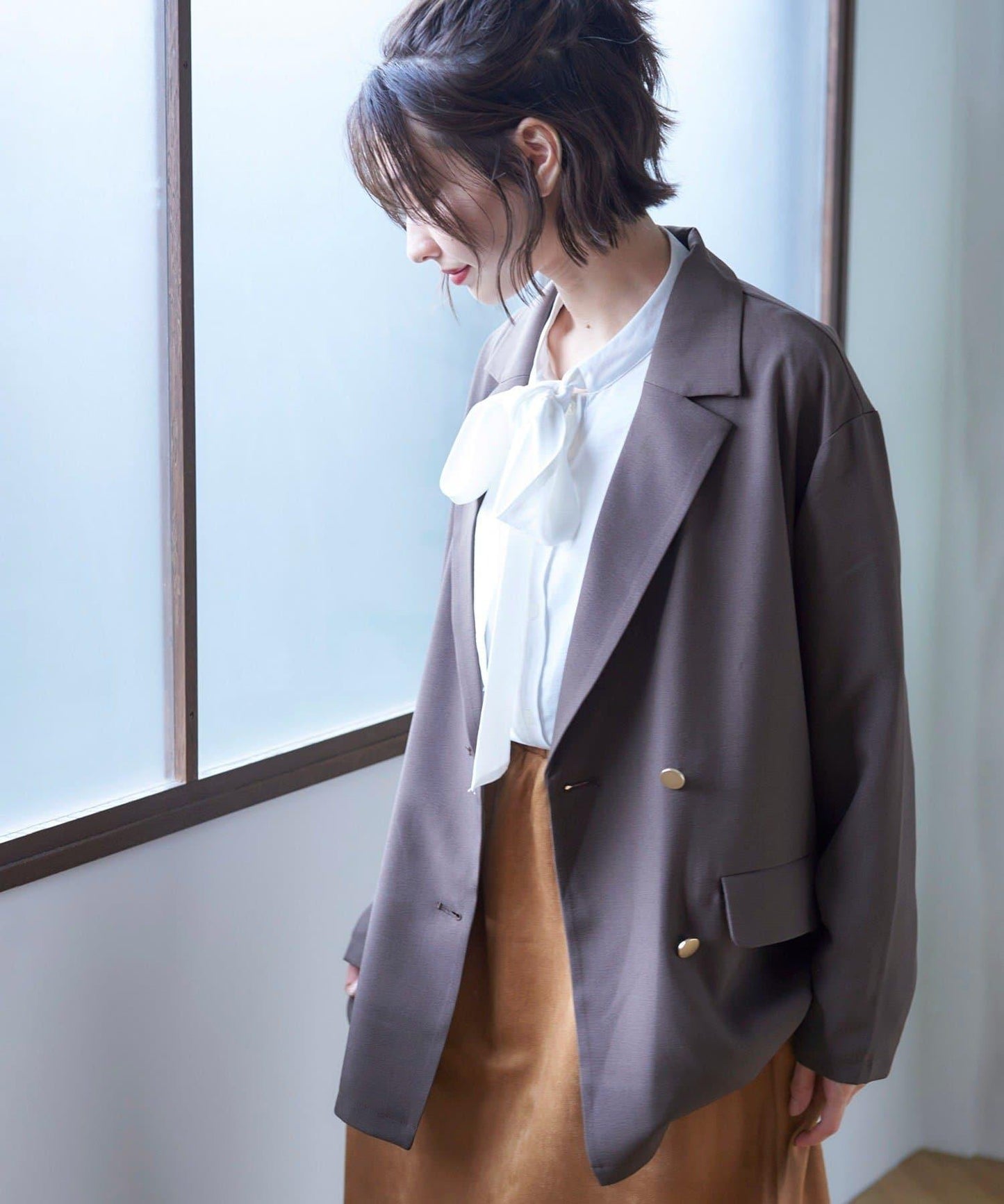 【nane】蝴蝶結領襯衫