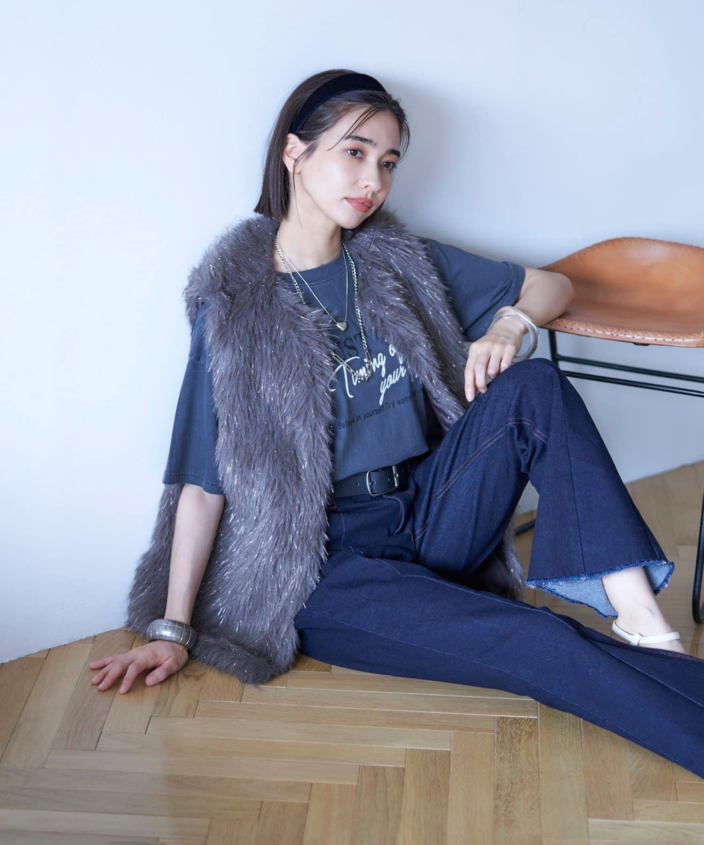 【nane】水洗工藝字母印花T恤