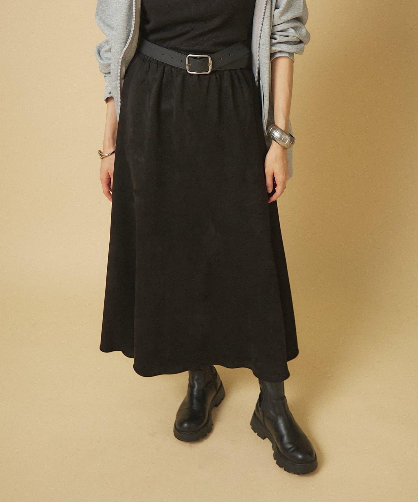 【nane】拼色半喇叭裙