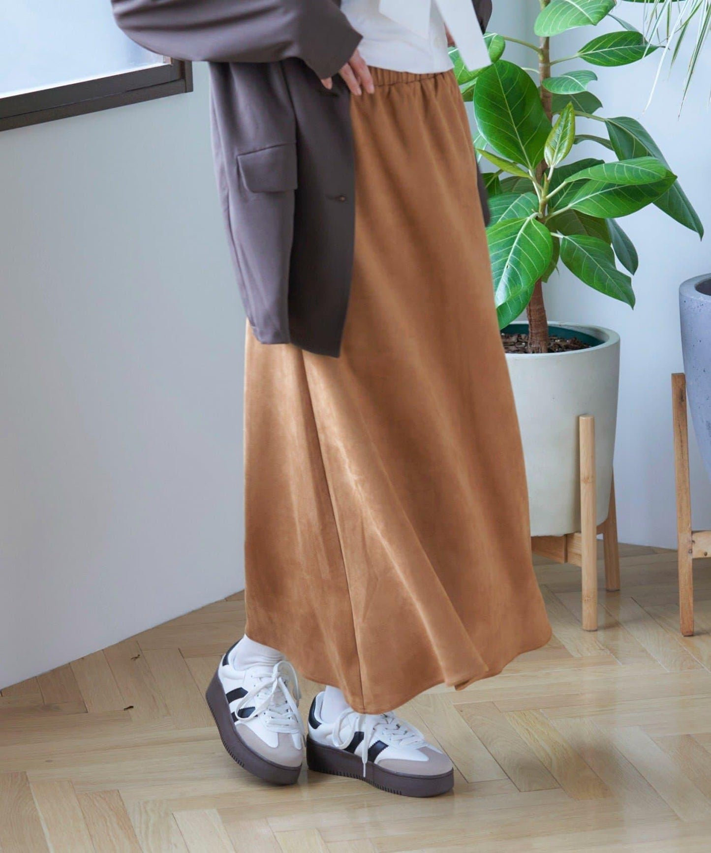 【nane】拼色半喇叭裙