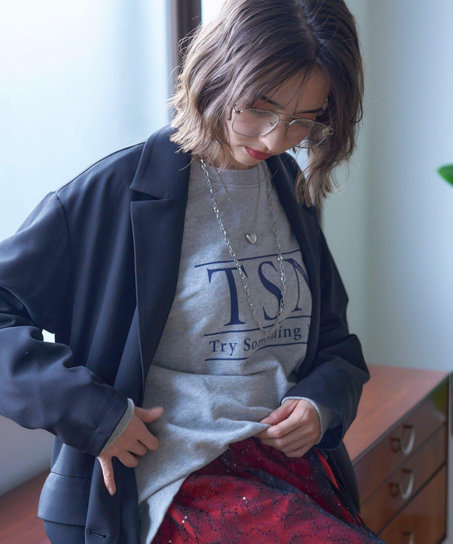 【nane】復古做舊衛衣套頭衫