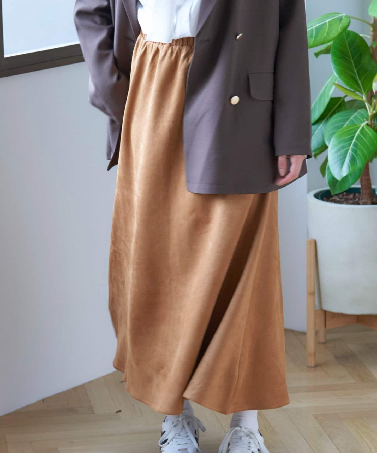 【nane】拼色半喇叭裙