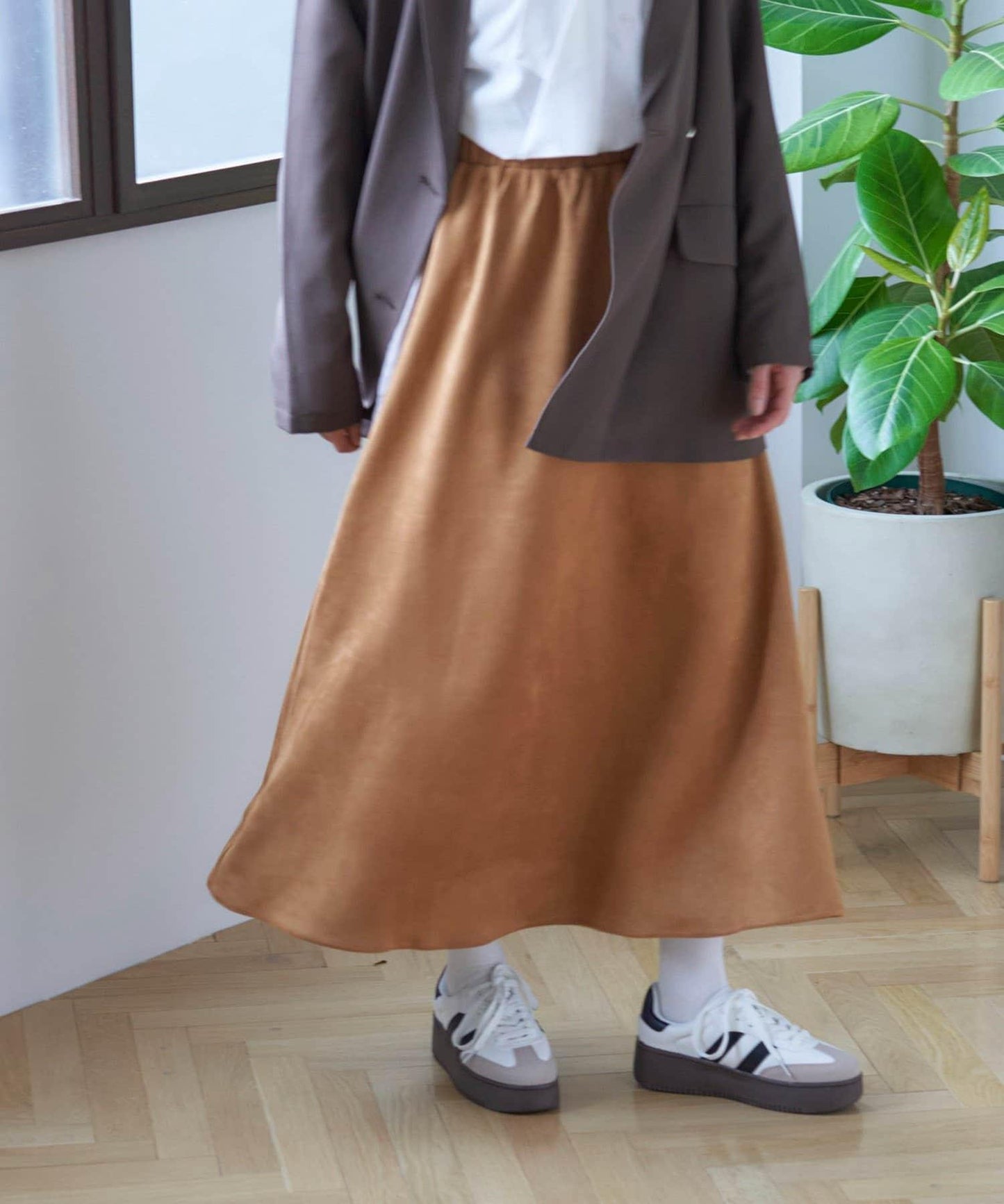 【nane】拼色半喇叭裙