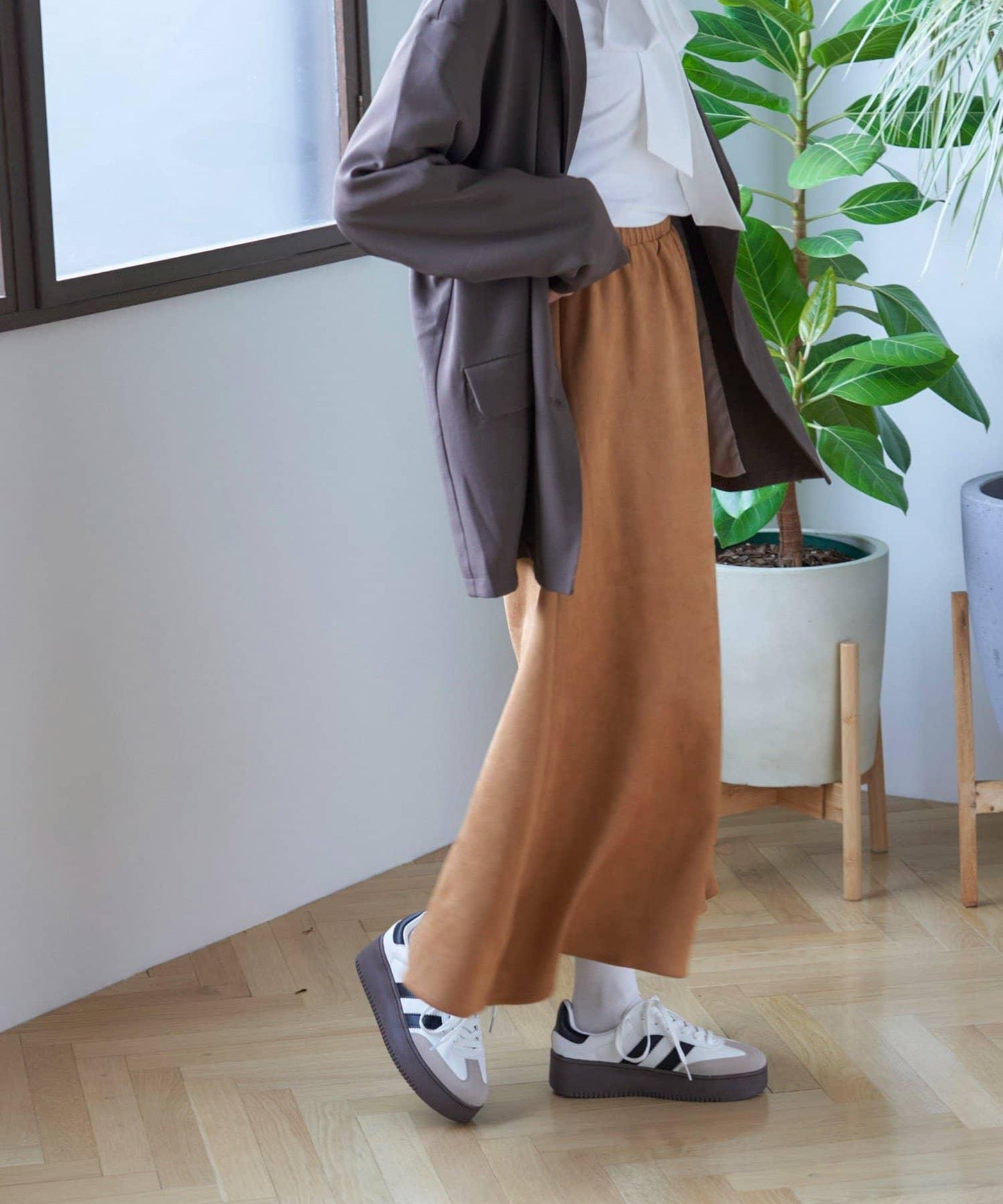 【nane】拼色半喇叭裙